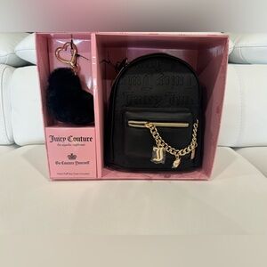 Juicy Couture bag with heart puff key chain